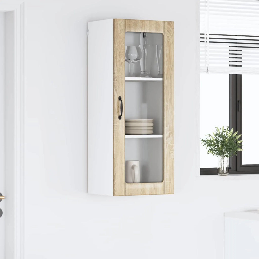 Mobile in vetro da parete LUCCA Rovere Sonoma 40 x 31 x 100 cm