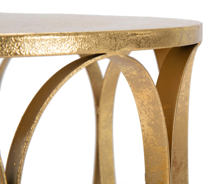 Tavolinetto Venice Ø37x58 cm in Ferro Oro