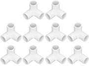 Connettore a T 10 pezzi - Connettore a T 3 vie - Materiale PVC - Finestra alta - Disegno a T 90 gradi - Accessori per mobilio - Connettore a T per tubi
