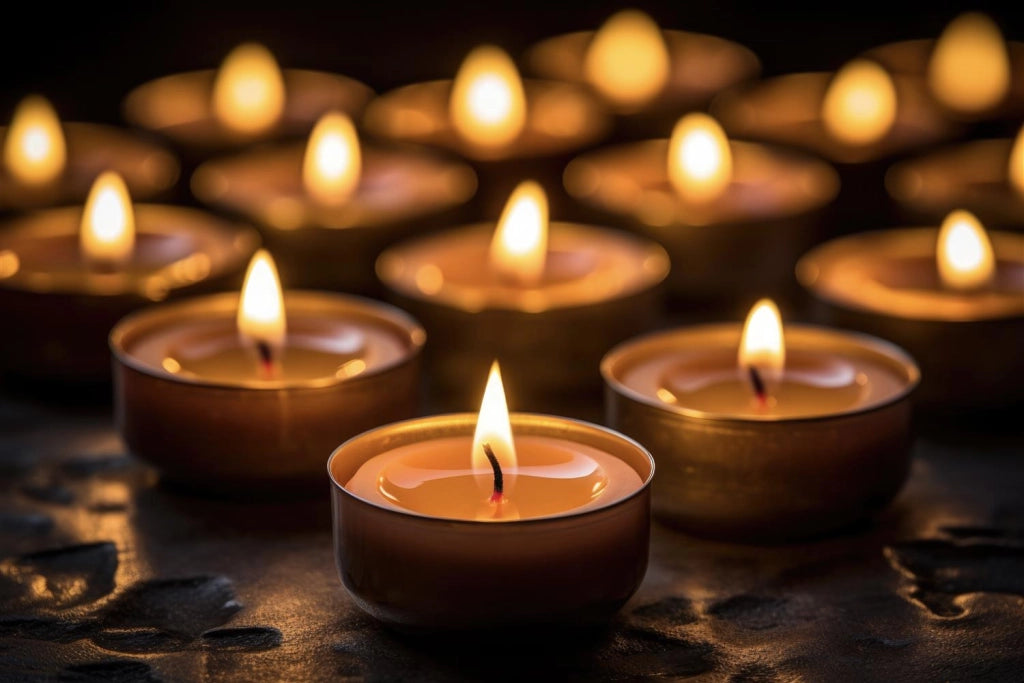 MAURY'S CANDELINE TEA LIGHT 30 PZ GIALLE CON OLIO DI CITRONELLA E BASE IN METALLO