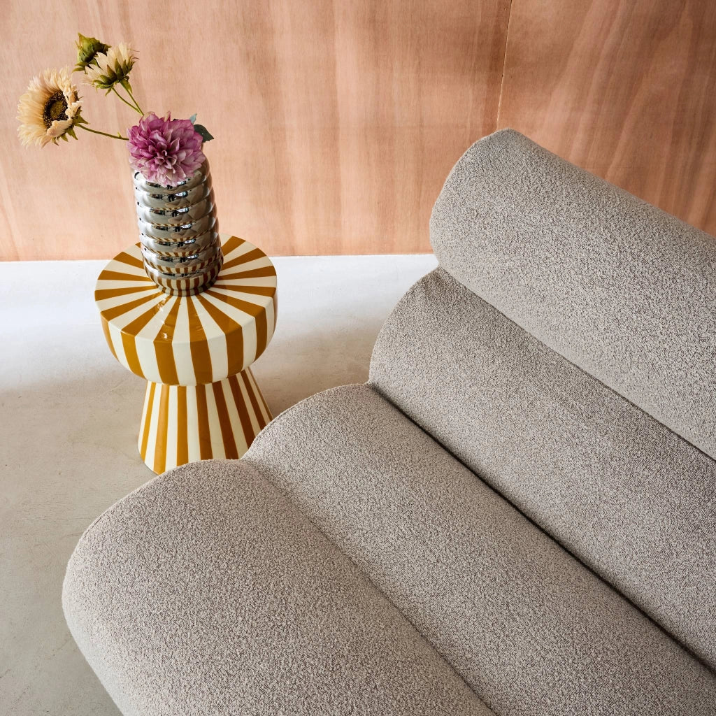 Divano modulare bouclé, 2 posti, beige