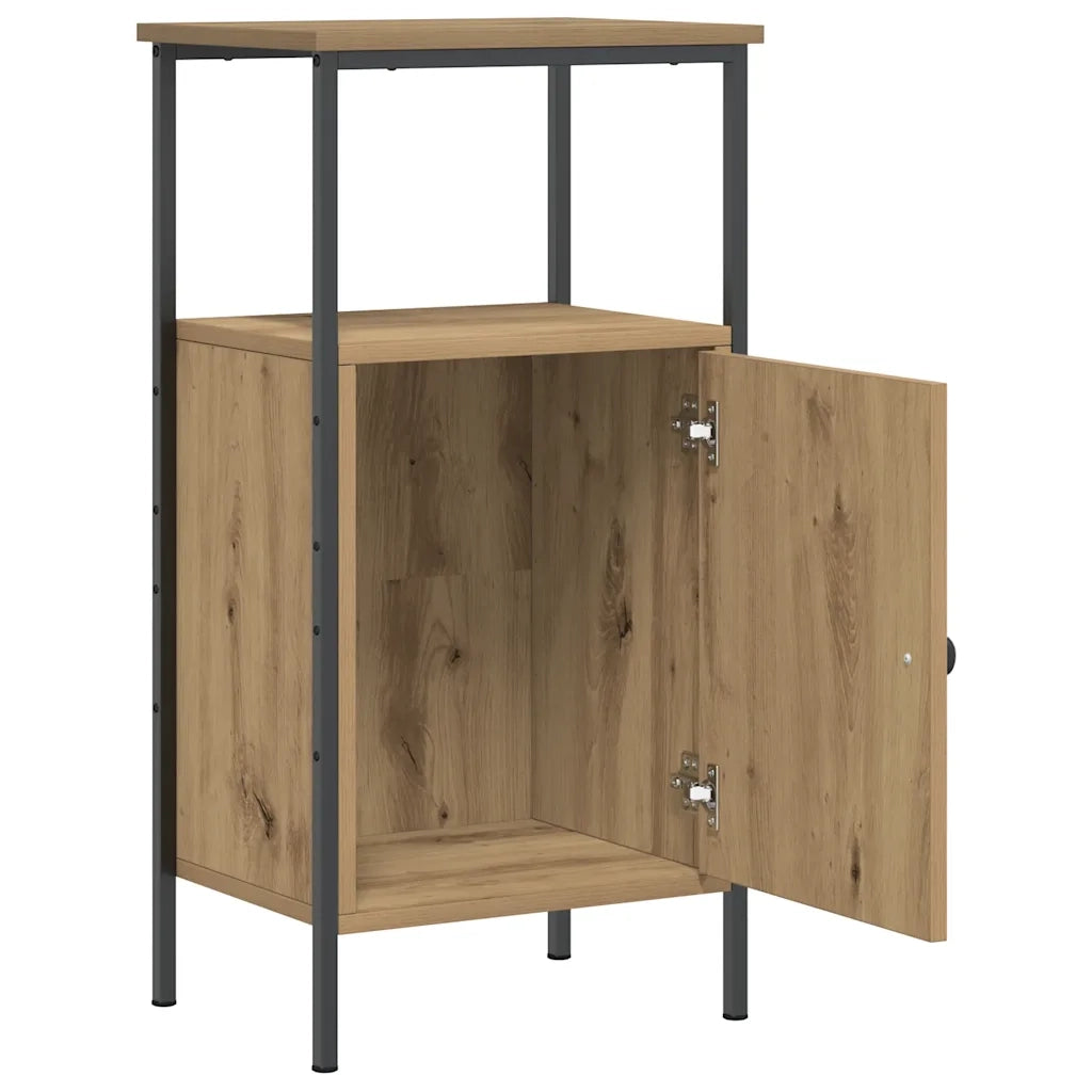 Set di 2 Comodini | Armadio da Notte | Mobiletto da notte Rovere Artigianale 41x31x80cm in Legno Multistrato