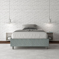 Letto 1 Piazza e Mezzo Sommier 120x210 cm con Rete Azelia Aragona 7 Azzurro