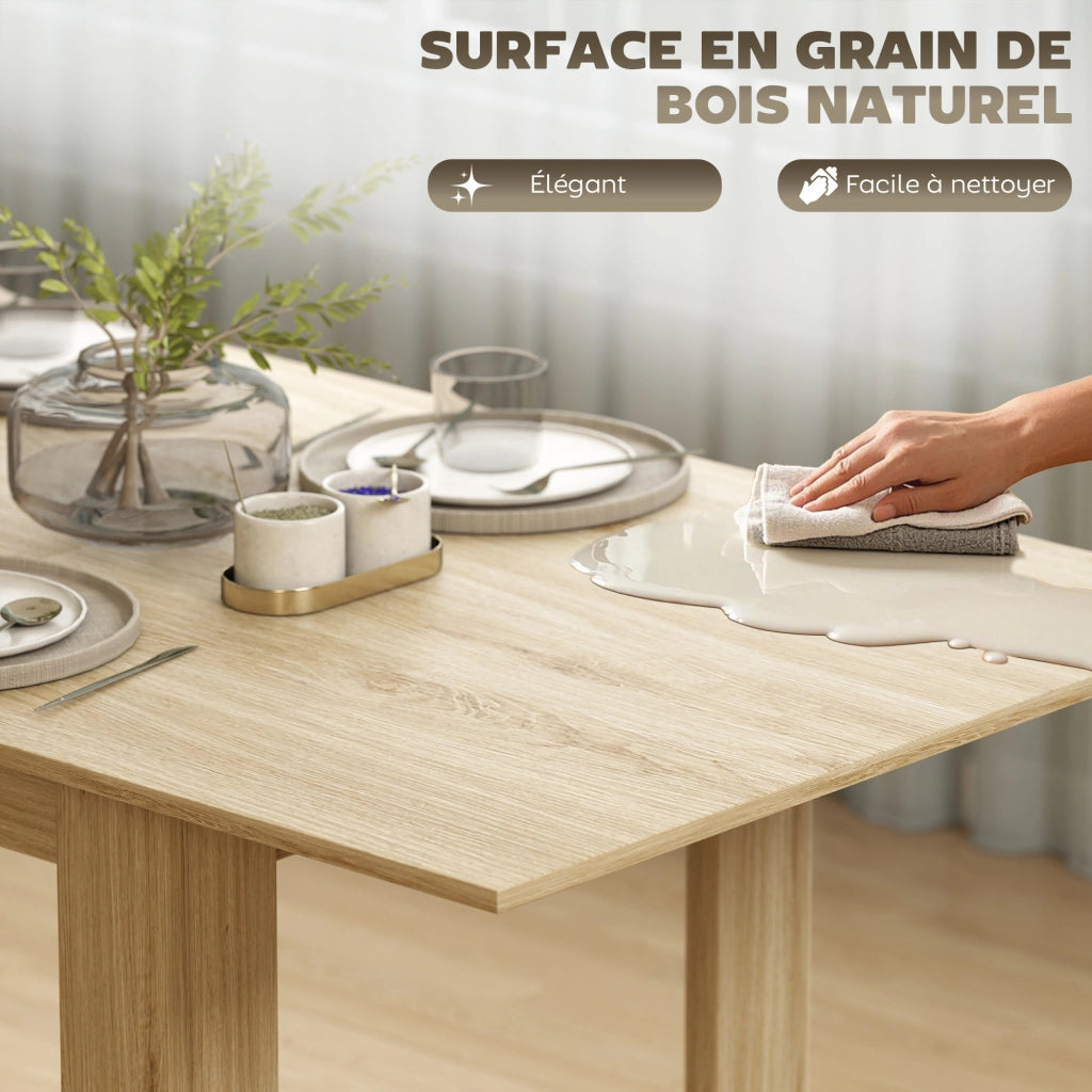 Tavolo da pranzo allungabile rettangolare in legno ¨C Zephmum ¨C 140-180x80 cm effetto legno naturale
