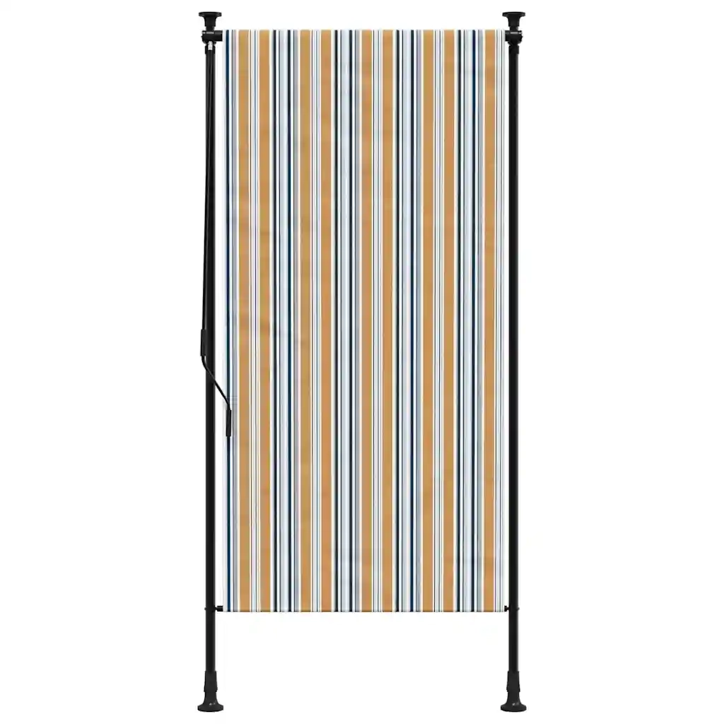 Tenda a rullo | Tenda avvolgibile Esterno Gialla e Bianca 100x270cm Tessuto Acciaio