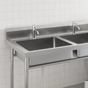 Lavello da Cucina-Lavandino-Lavabo a Doppia Vasca in Acciaio Inox