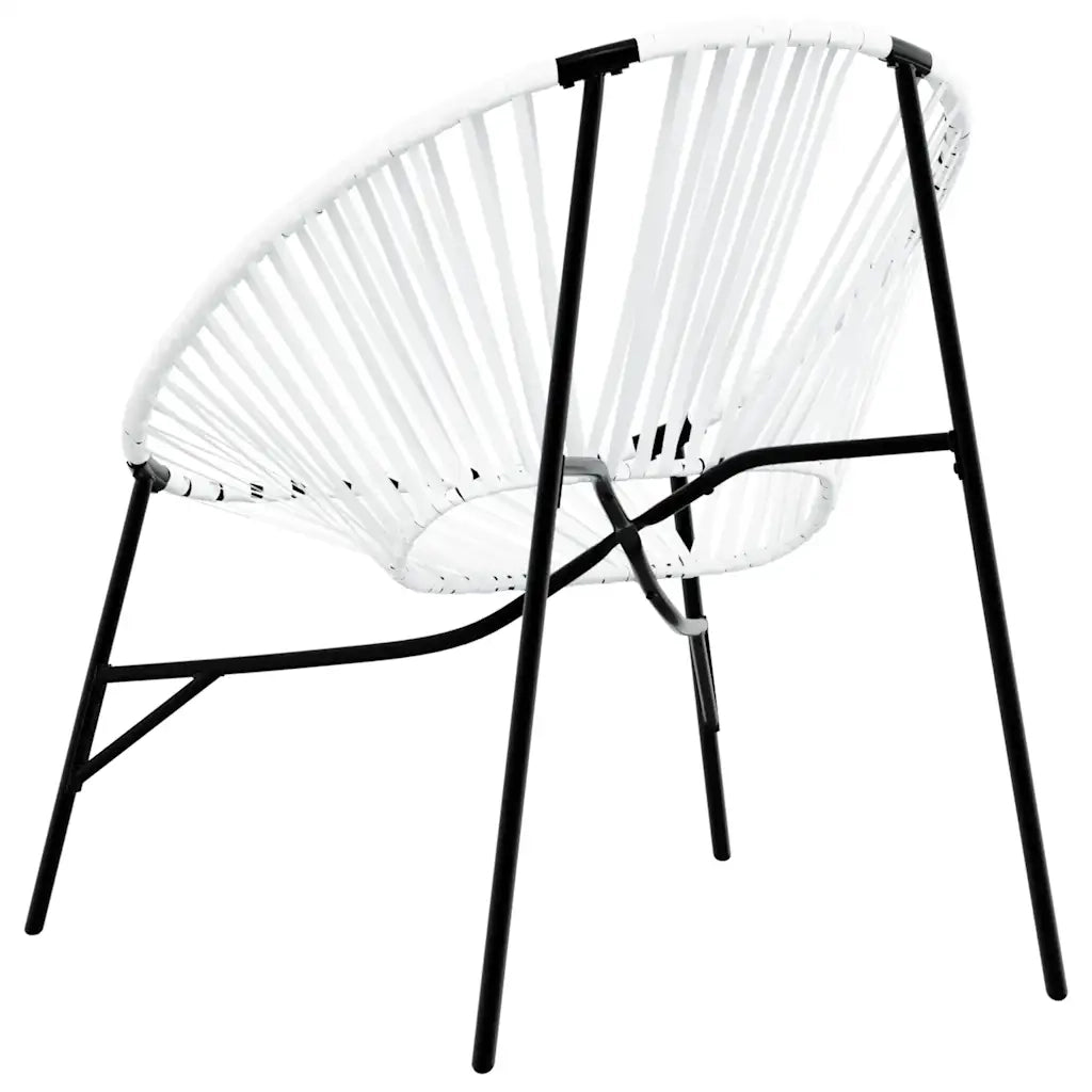 Sedia da Uovo da Giardino | Sedie da Esterno in Polyrattan Nero e Bianco