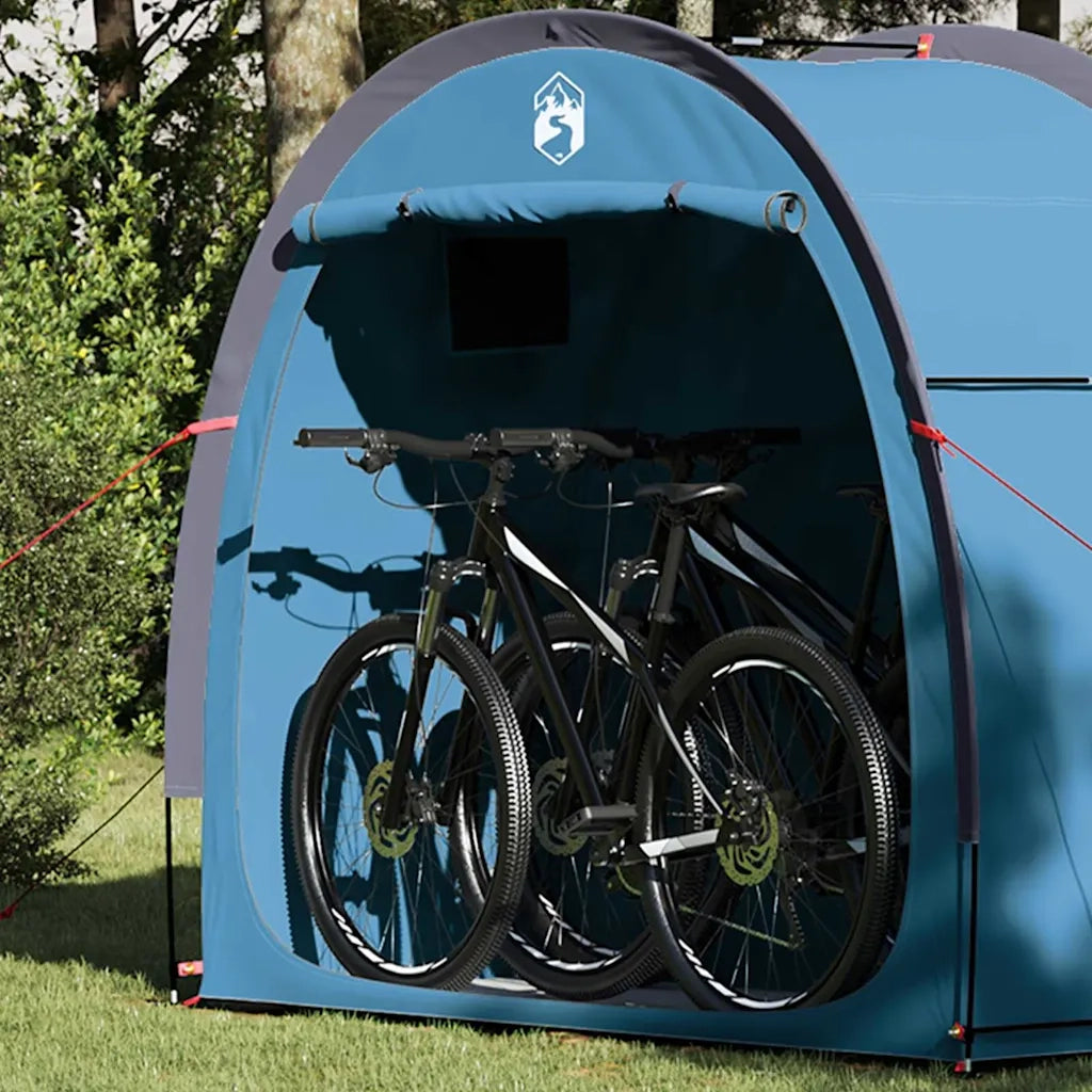 vidaXL Tenda porta biciclette con tetto Blu 210 x 90 x 174 cm