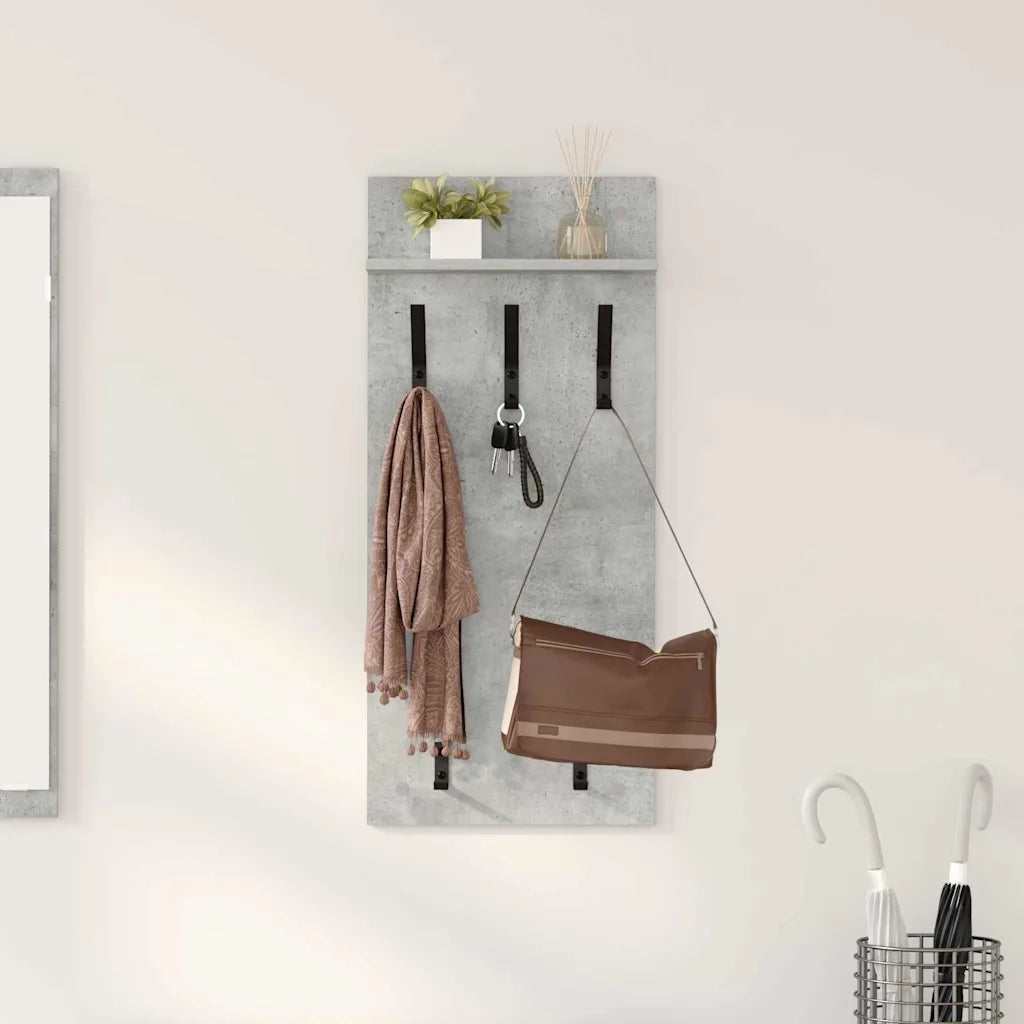 Appendiabiti a muro A parete Grigio cemento 40 x 10 x 90 cm 874454