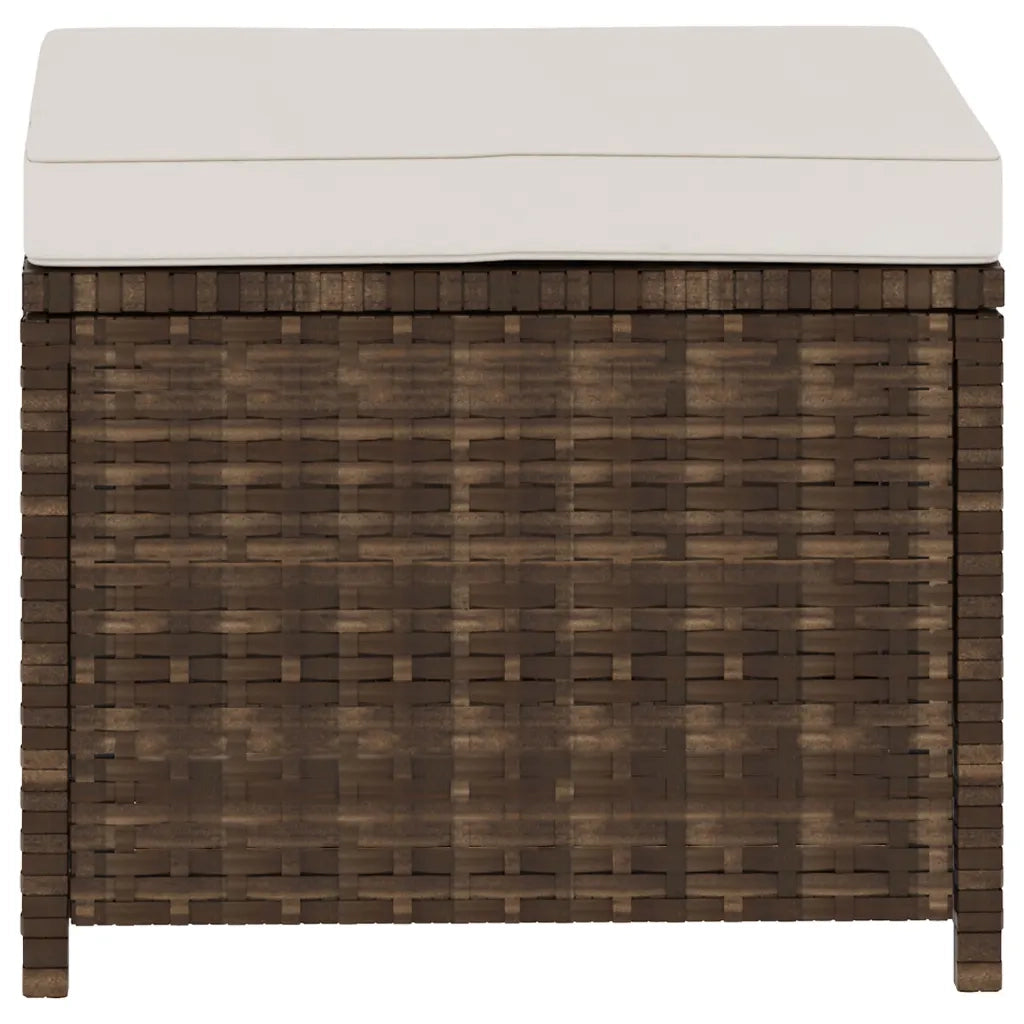 Set Divani da Giardino 5 pz con Cuscini in Polyrattan Marrone 48133
