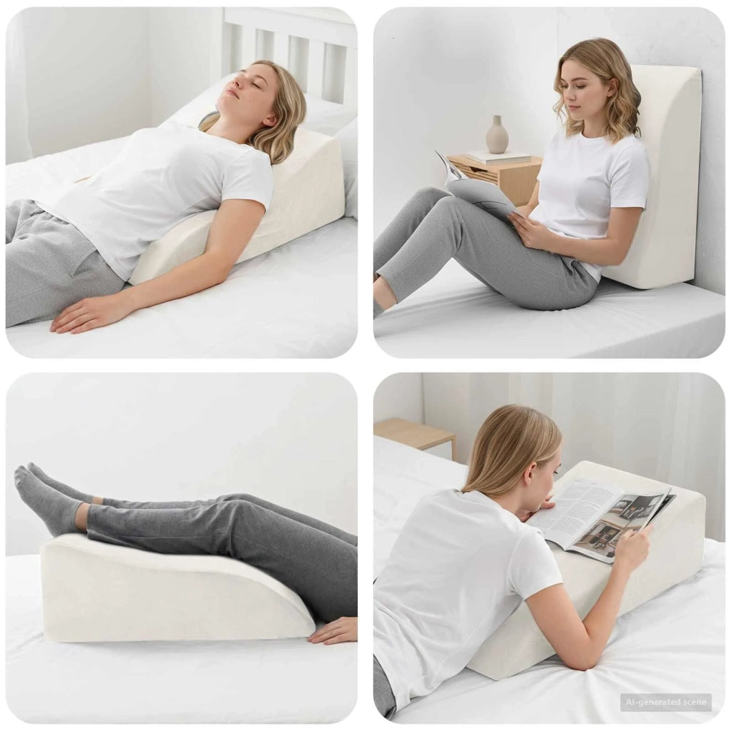 Cuscino per Gambe Bianco 68 x 41 x 24 cm Schiuma PU CFW9127785