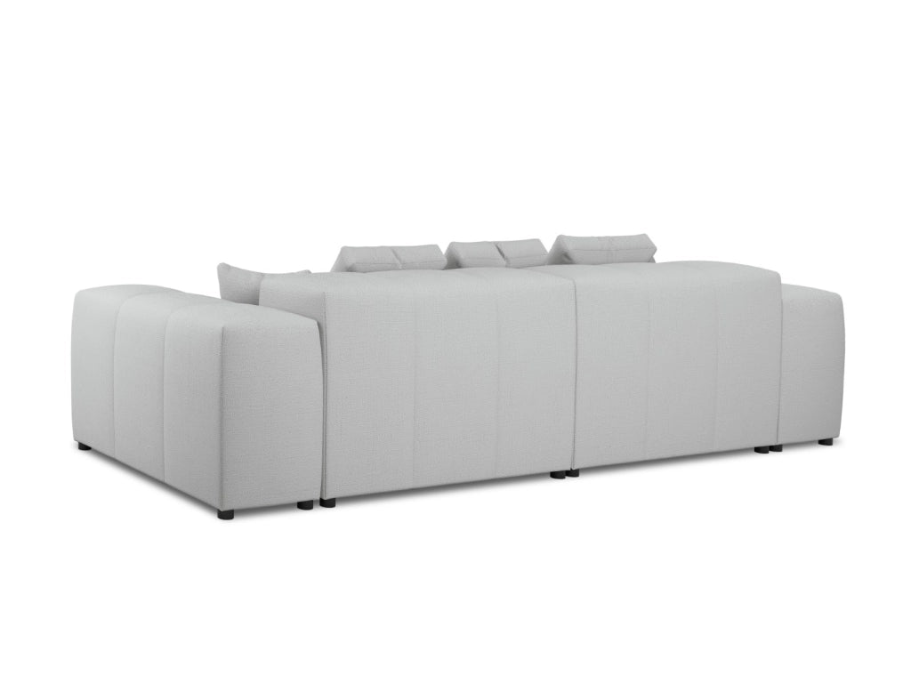 Cosmopolitan Design - Divano modulare "Rome" 3 posti in tessuto strutturato grigio chiaro 