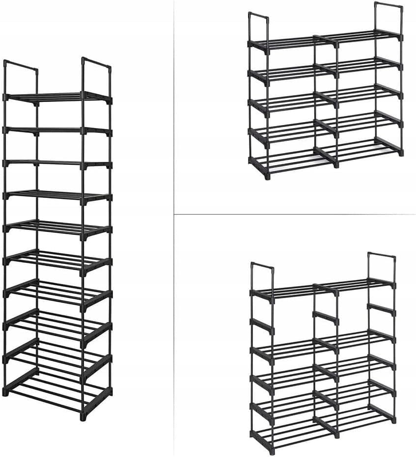 Scarpiera Valora a 10 ripiani, stile loft, colore nero