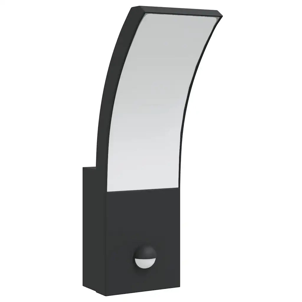 Applique con LED e Sensore 2 pz Nere in Alluminio Pressofuso