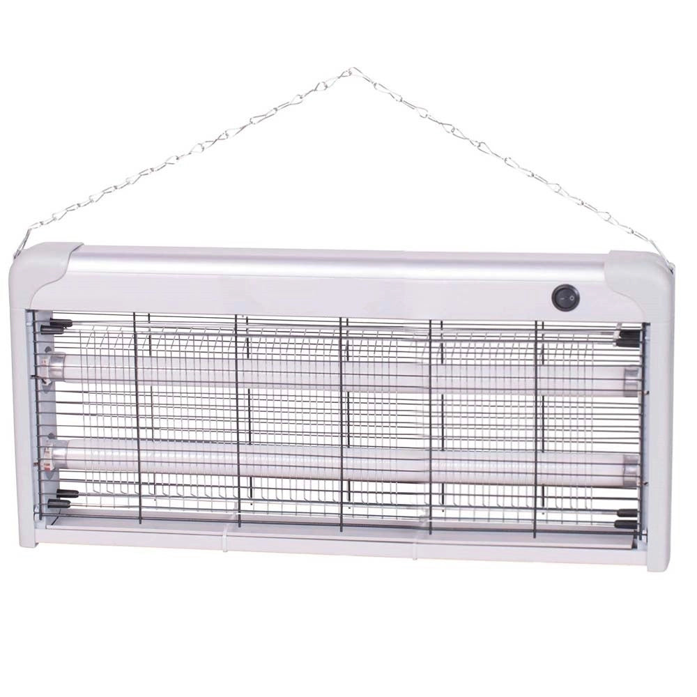 Trade Shop - Zanzariera Elettrica Slim Anti Zanzare Mosche 2 Lampade Uv Led 30w 50 X 26 X 6cm -