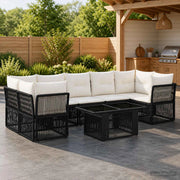 Set Divano da Giardino 8 pz Nero polyrattan 3436426