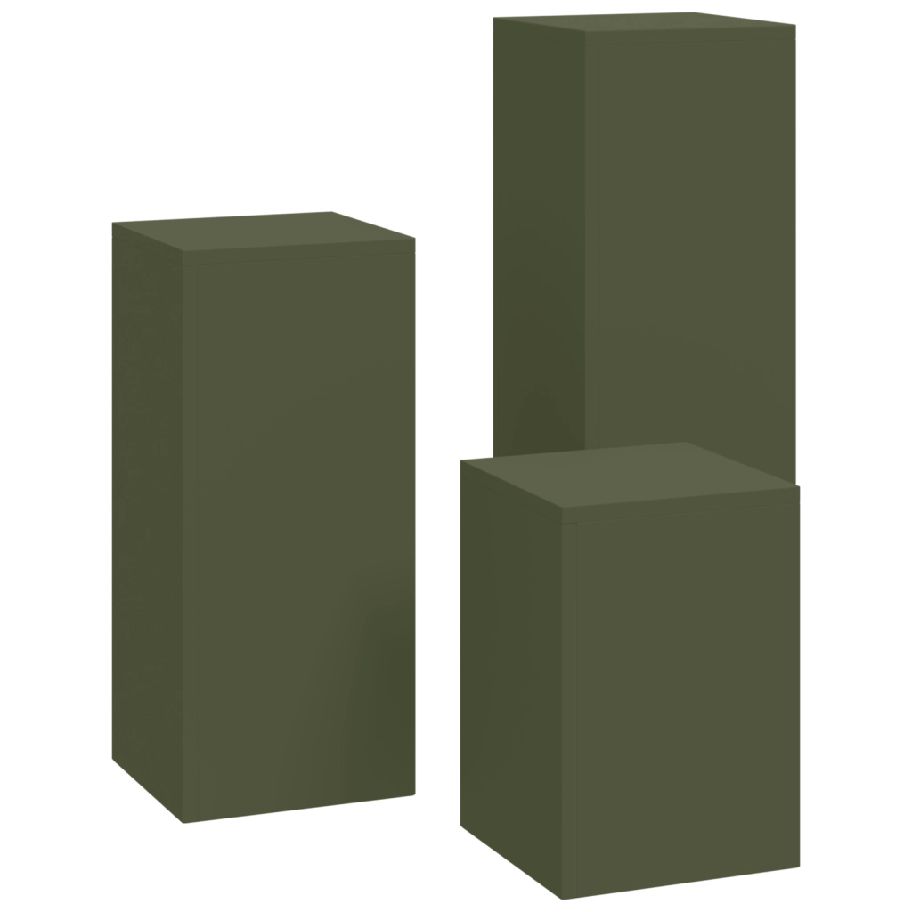 Supporti per Piante da Esterno 3 pcs Verde Oliva Acciaio