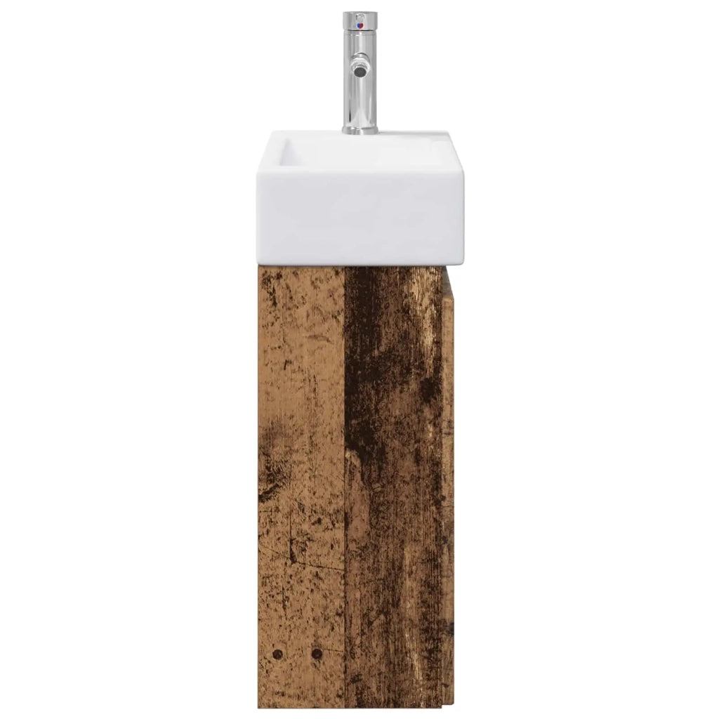 Mobile bagno con rubinetto Legno antico 45,5 x 25,5 x 84 cm 889499