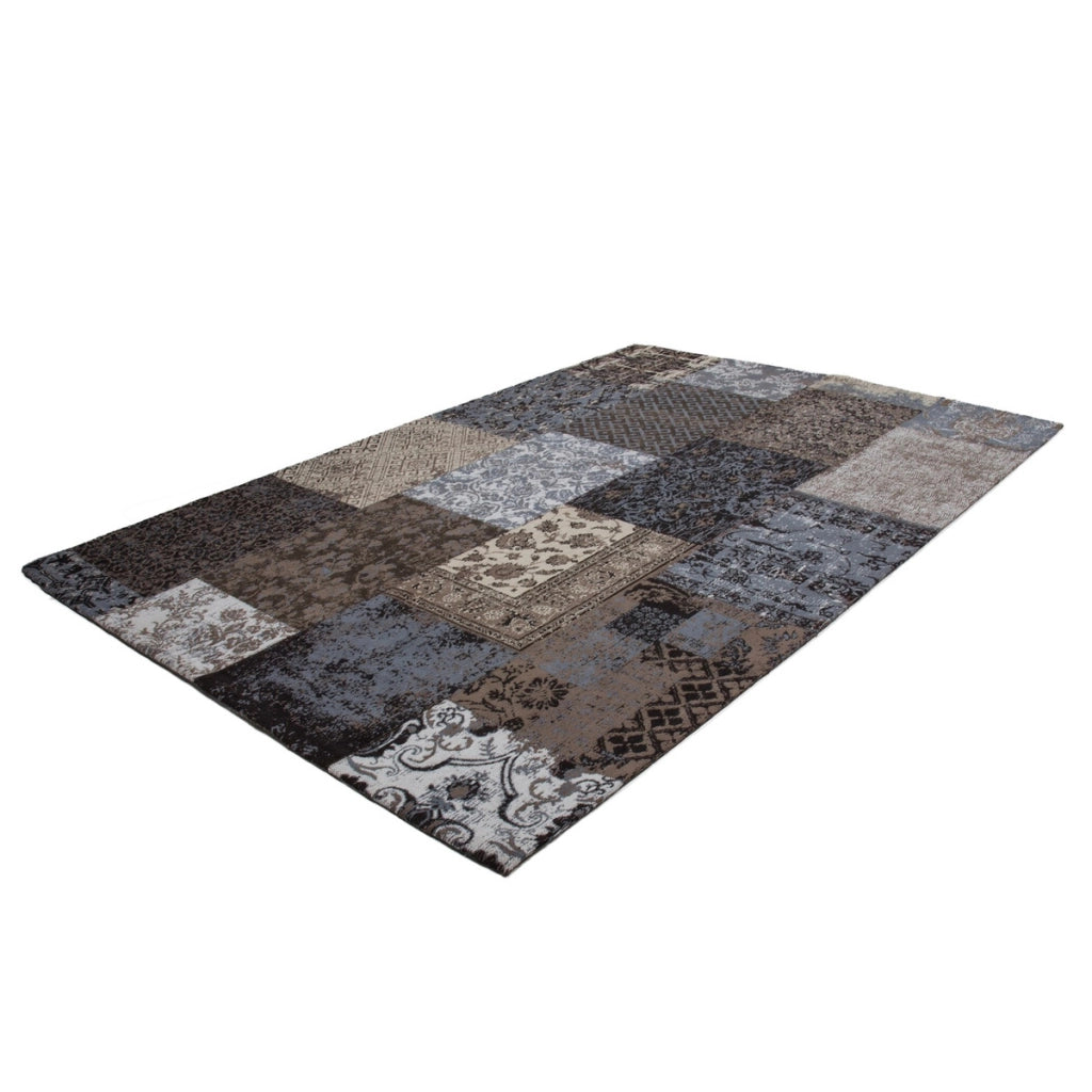 Tappeto Jacquard Retro in Cotone Marrone 80x150 cm
