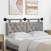 Testiera sospesa Con luce LED Grigio Chiaro Velluto