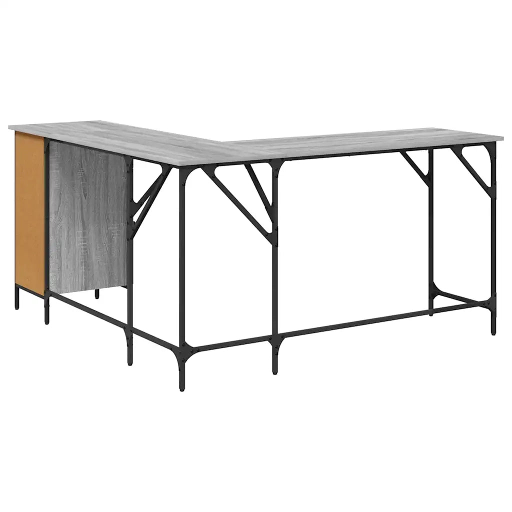 Scrivania Grigio Sonoma 141x141x75 cm in Legno Multistrato 837600