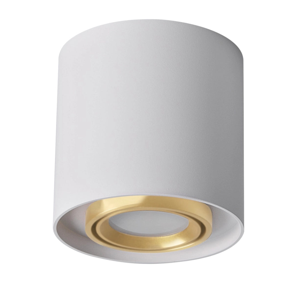 Spot da soffitto rotondo orientabile bianco oro GU10 10W Polux