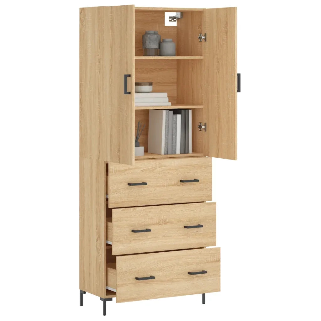 vidaXL Credenza Rovere Sonoma 69,5x34x180 cm in Legno Multistrato