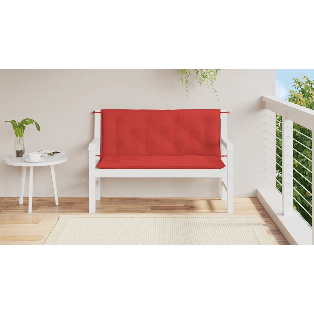 Cuscini per Panca 2 pz Rossi 120x50x7 cm in Tessuto Oxford