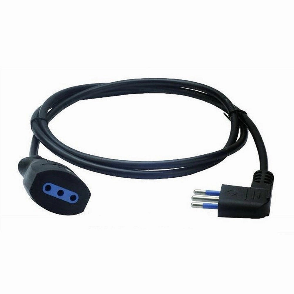 Trade Shop - Prolunga Lineare 5 Metri Con Spina 10a 2p+t + Presa 10a 2p+t Cavo 90° Nera 83280 -