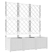 Fioriere | Cassetta per fiori | Vaso da giardino 3 pz Bianco 120 x 40 x 143 cm Plastica