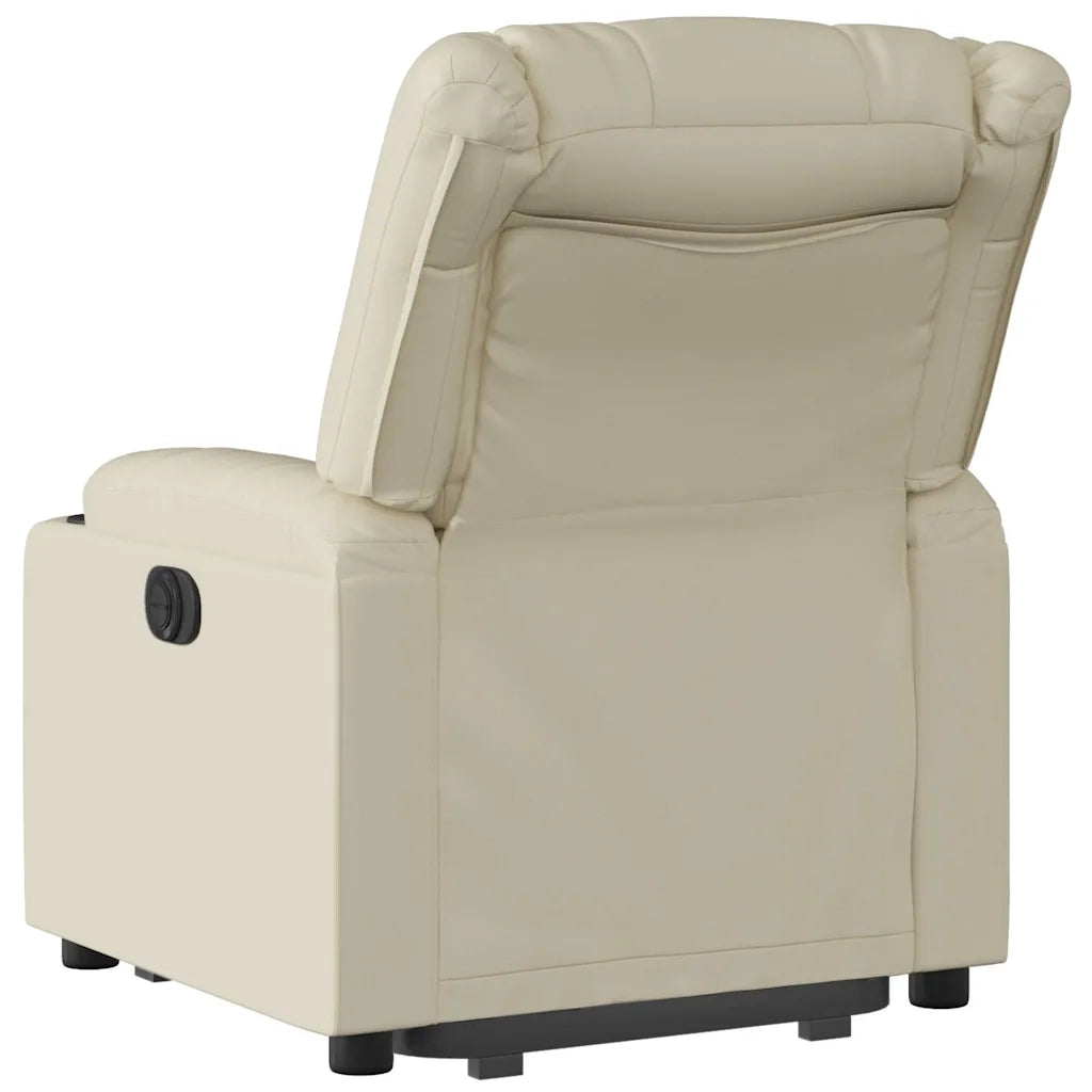 Poltrona Alzapersona Reclinabile Crema in Similpelle 3206552