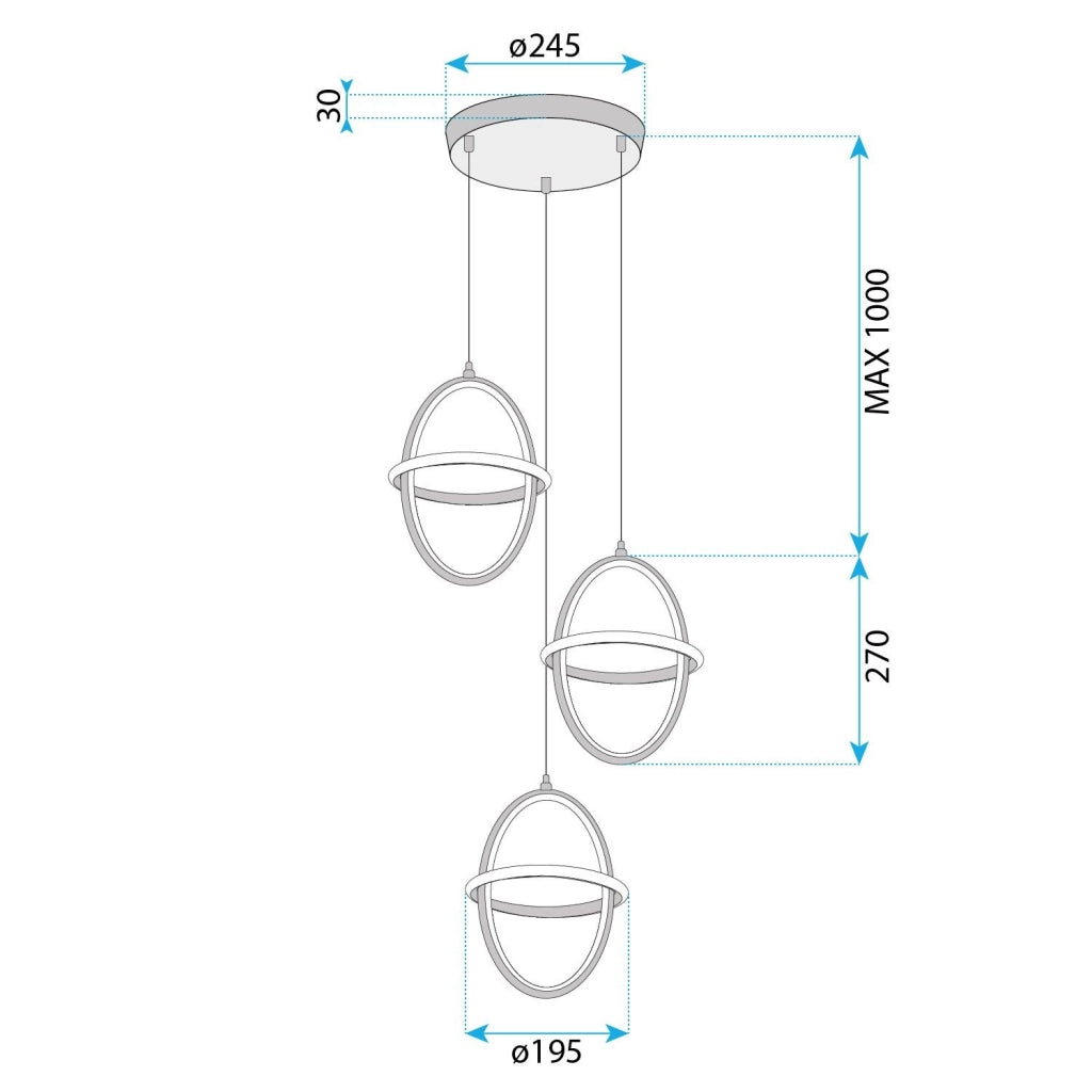 Lampada A Sospensione Led G064-3cpr Gold