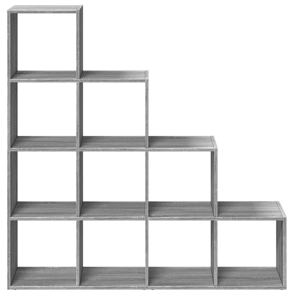 Libreria 4 Ripiani-Scaffale per Libri-Mobile di Stoccaggio Grigio Sonoma 131,5x29x131,5 cm Truciolato