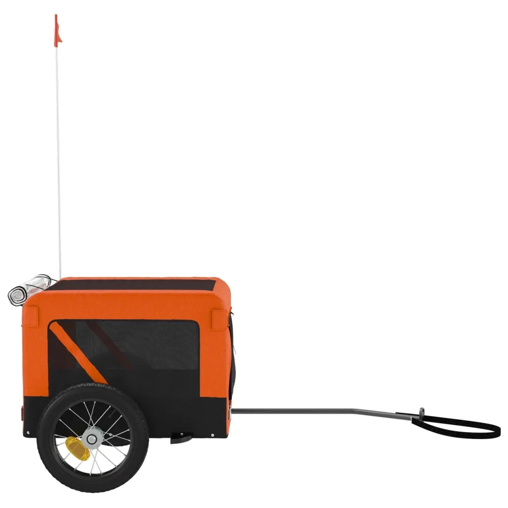 Rimorchio da Bici per Animali Arancione e Nero Oxford e Ferro 93907