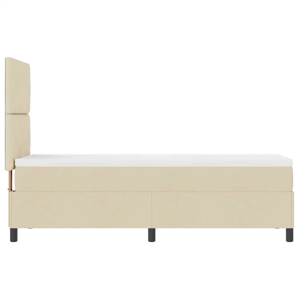 Letto a molle con materasso con led Crema 80 x 200 cm Tessuto 3342905