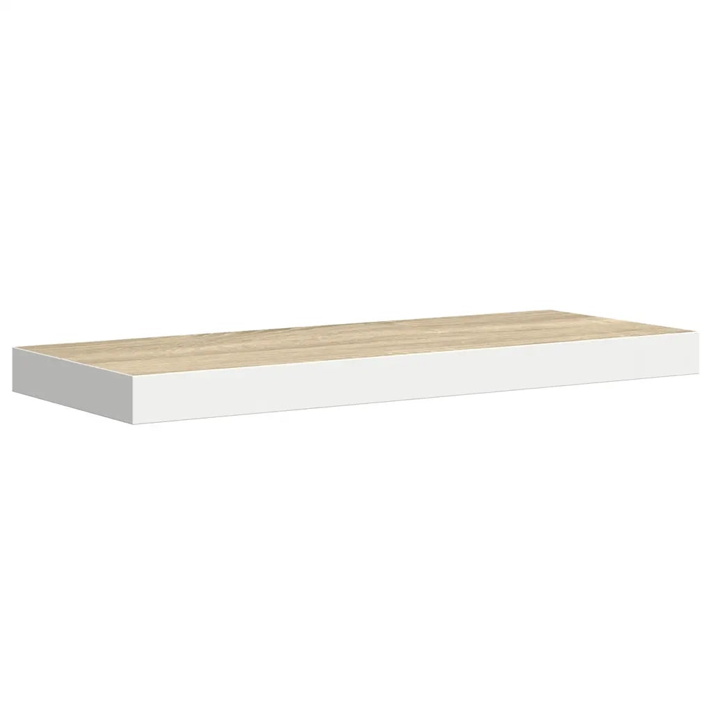 Scaffali a Parete 2 pz Rovere e Bianco 60x23,5x3,8 cm in MDF 326577