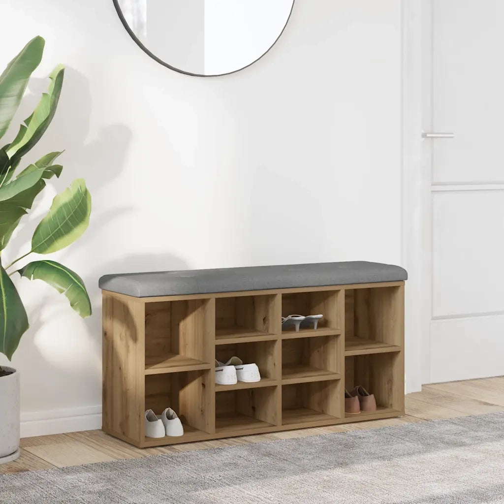 vidaXL Panca Porta Scarpe Rovere Artigianale 102x32x50 cm Truciolato