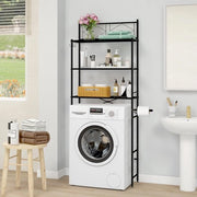 Pannello per lavatrice senza fori, pannello per bagno a 3 strati, pannello per toiletto in acciaio inossidabile, supporto per bagno spazievenditore (nero)