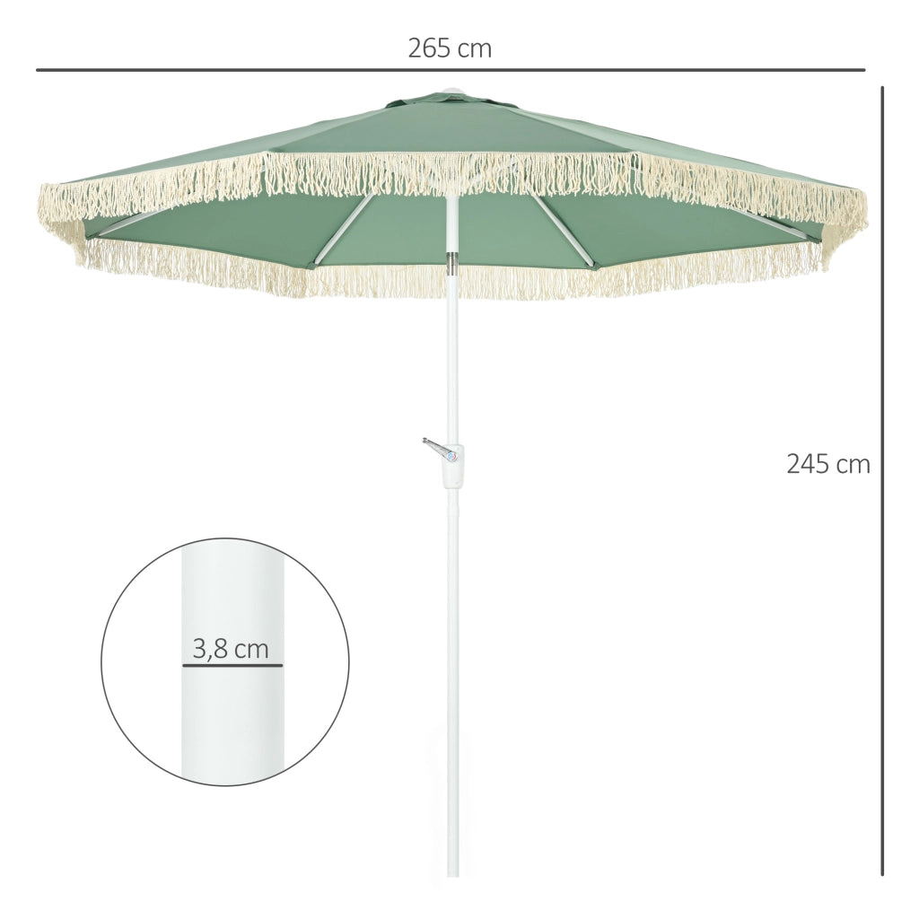 Ombrellone da giardino inclinabile ¨C zephmum ¨C verde ? 265x245 cm