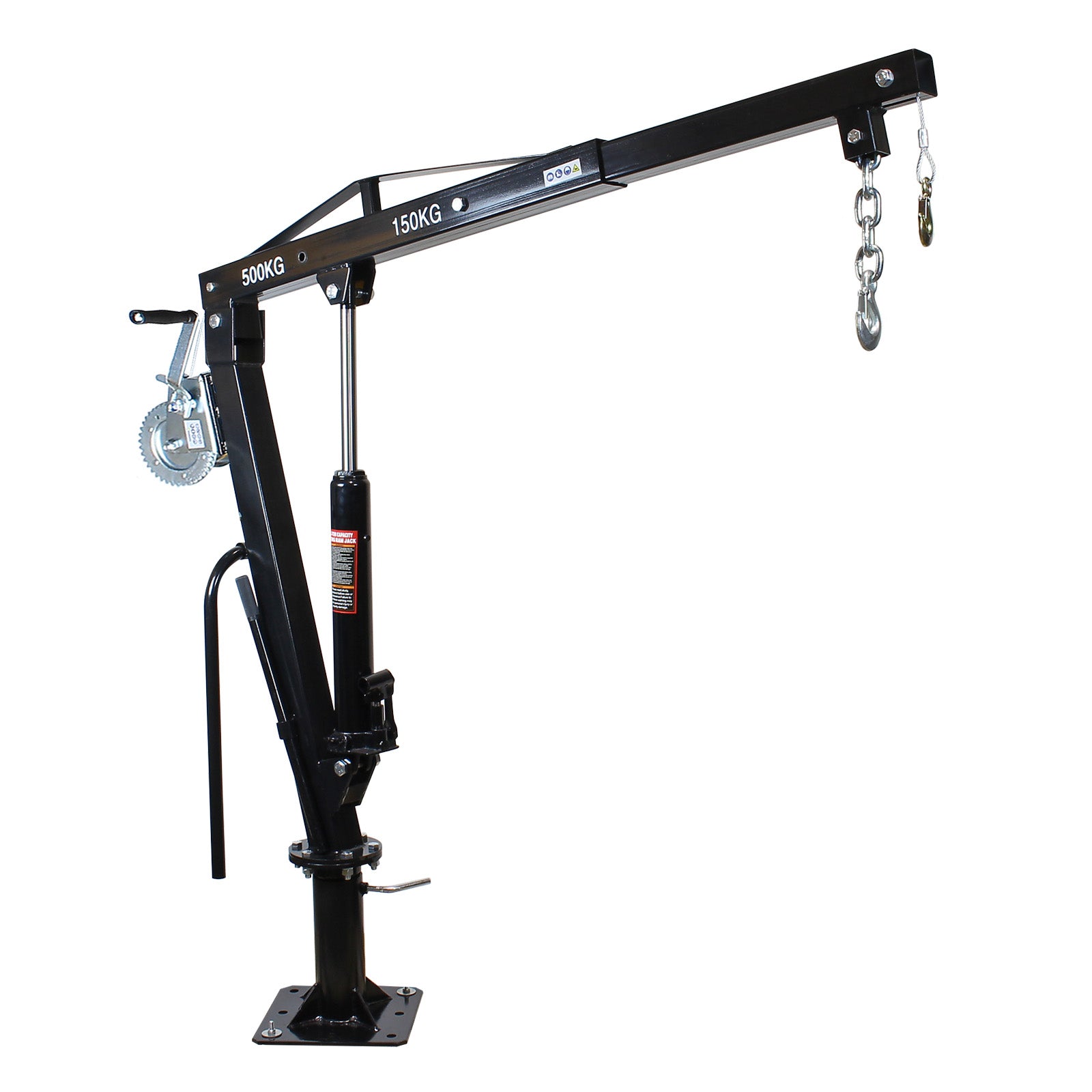 Gruetta per pick up idraulica con verricello max 500 kg girevole a 360° Mini gru di sollevamento