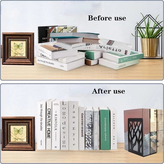 Sostegno Metallico per Libri con Base Antiscivolo Nero Ideale per Biblioteca Ufficio Casa Scuola 1 Pezzo - Sostegno per Libri Nero con Braccio