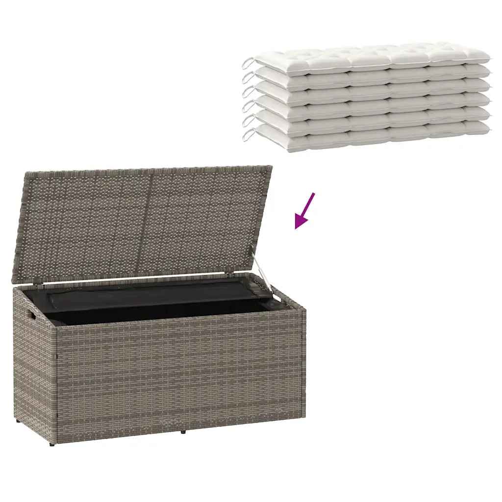 Baule da giardino grigio 110x50x58 cm in polyrattan CFW2924945