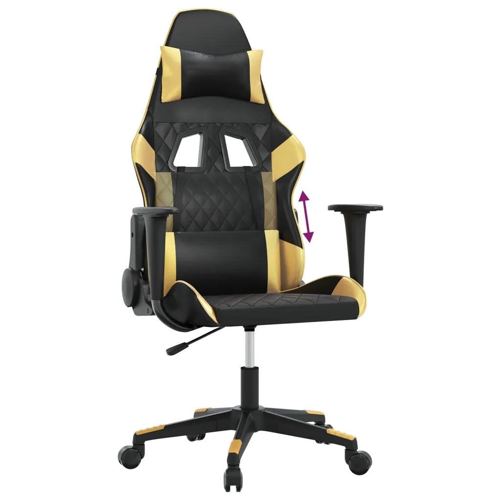 Sedia da Gaming | Sedia da e-sports Nera e Oro in Similpelle