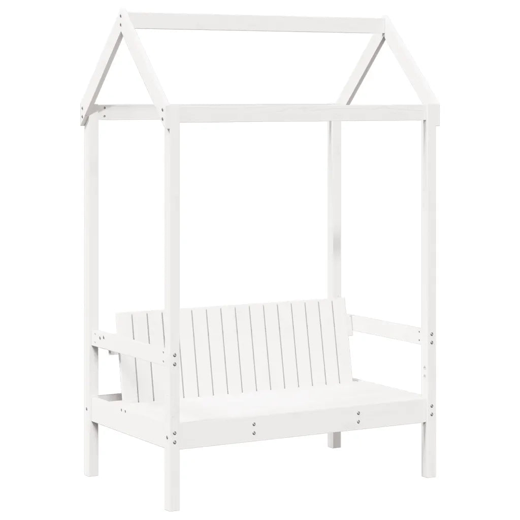 vidaXL Giroletto con Panca e Tetto Bianco 80x200cm Legno Massello Pino