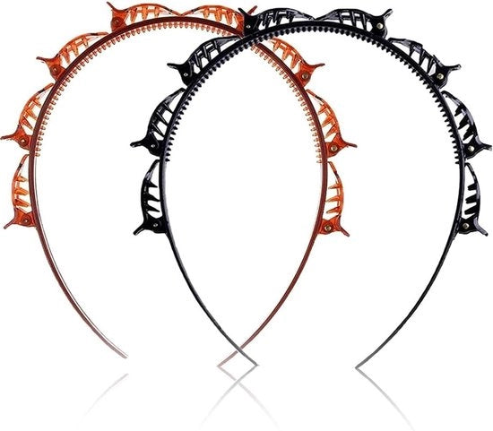 Accessori per capelli con 6 elastici per capelli per un taglio a due ciocche con clip e clip a torsione