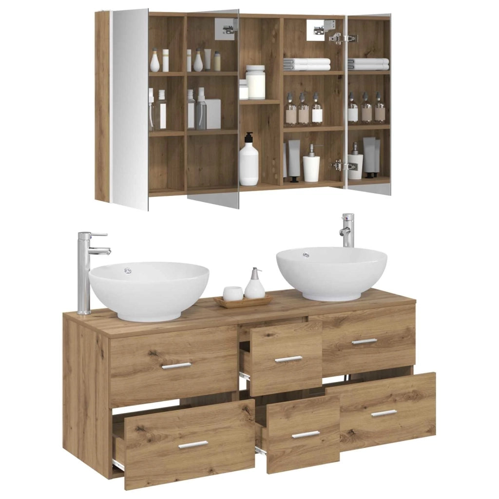 Set di mobili per il bagno 4 pcs Rovere Artigianale 3406990