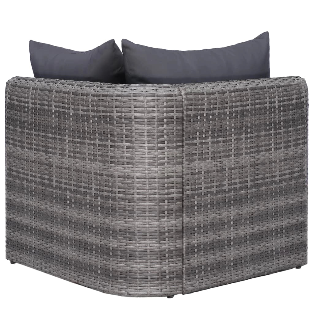 Set di mobili da giardino mobili da esterno 8 pezzi con cuscini resina intrecciata grigia 02_0017684