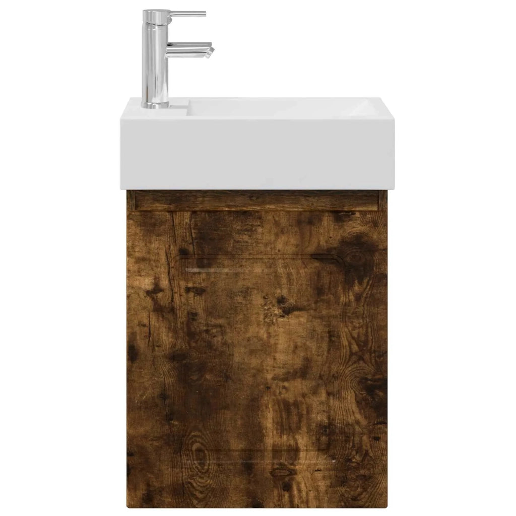 Mobile bagno con rubinetto Rovere Fumo 45,5 x 22,5 x 84 cm 889466