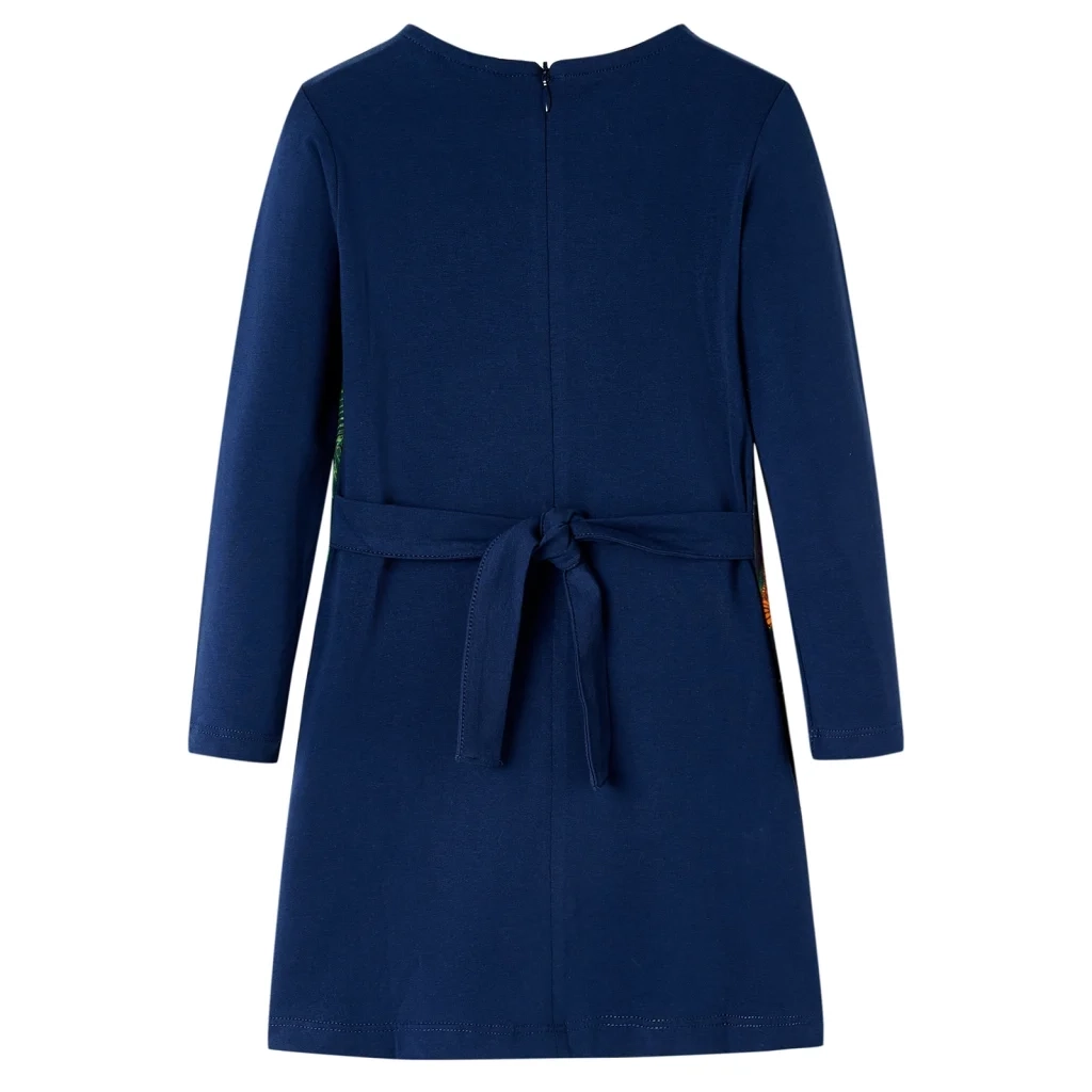 Abito da Bambina a Maniche Lunghe Blu Marino 128 CFW2621125