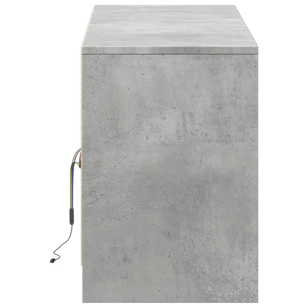 Mobile Porta TV con LED Grigio Cemento 139,5x34x50cm Truciolato 852197